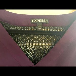 Purple w/ black lace blouse Express M